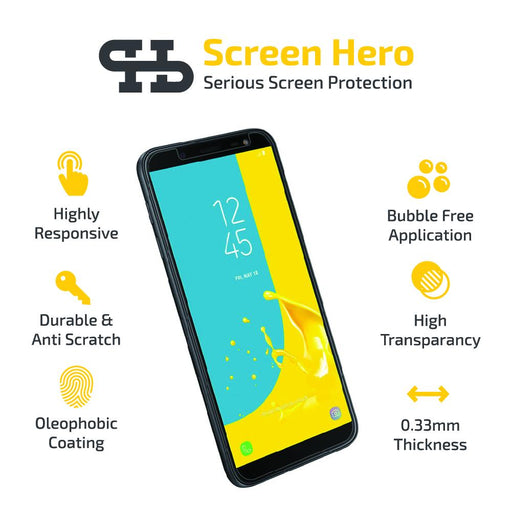 Samsung Galaxy J6 2018 Tempered Glass Screen Protector from Screen Hero - ScreenHero_ie