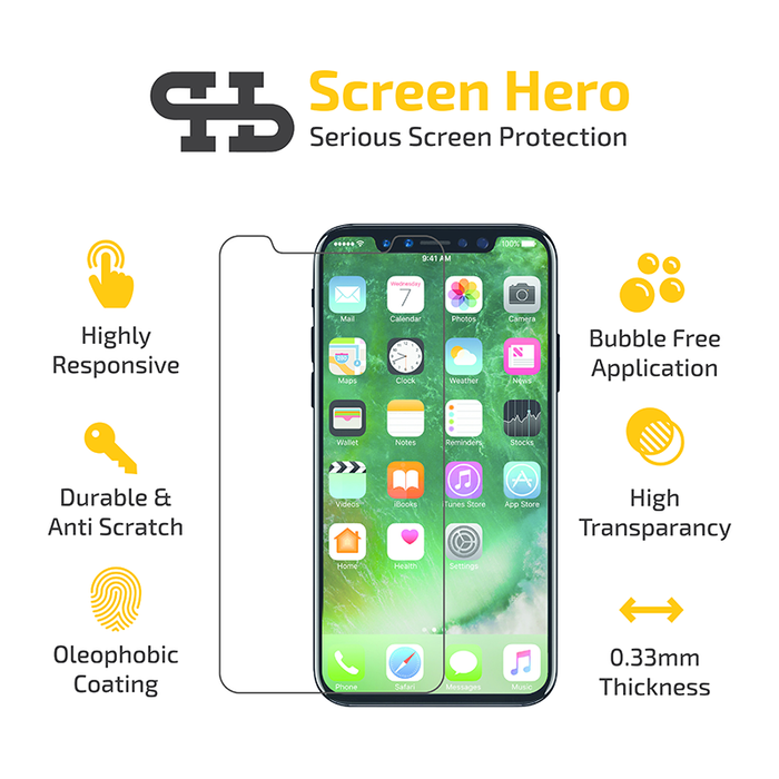 iPhone 11 Pro / iPhone X / XS Tempered Glass Screen Protector from Screen Hero - ScreenHero_ie