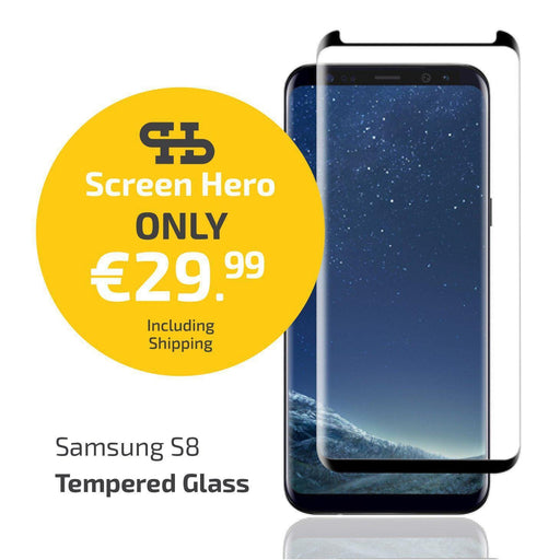 Samsung Galaxy S8 Tempered Glass Screen Protector from Screen Hero - ScreenHero_ie