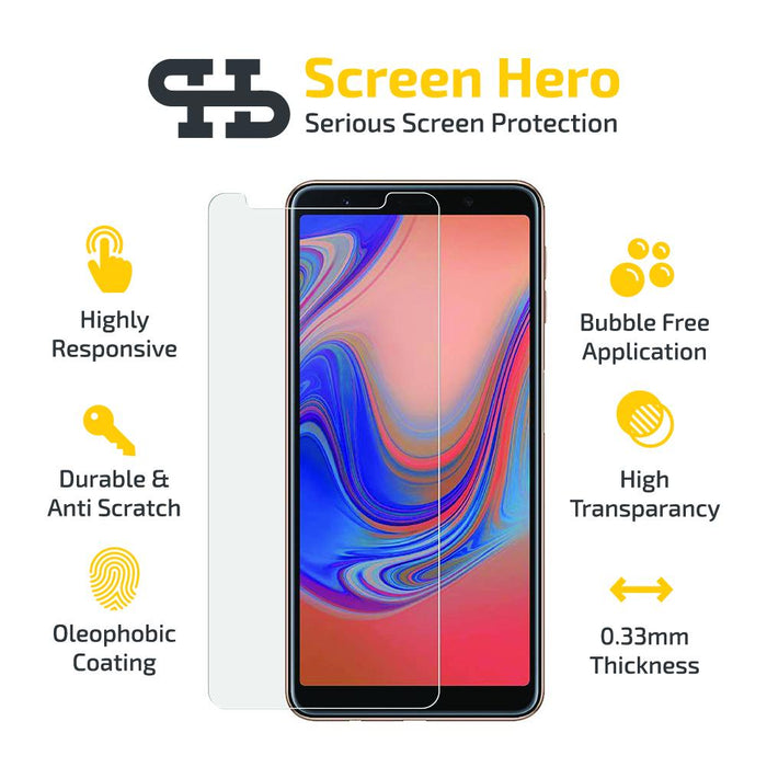 Samsung Galaxy A7 2018 Screen Protector Tempered Glass - ScreenHero_ie